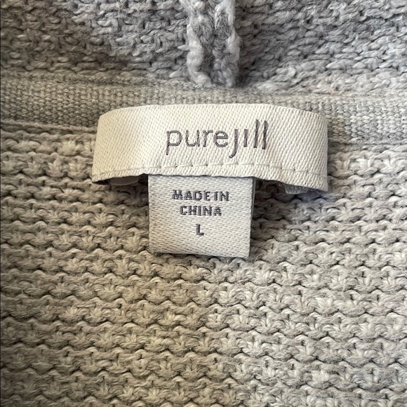 Pure Jill Women's L Grey Cowl Neck Top with Loose Fit and Textured Fabric - Picture 2 of 3